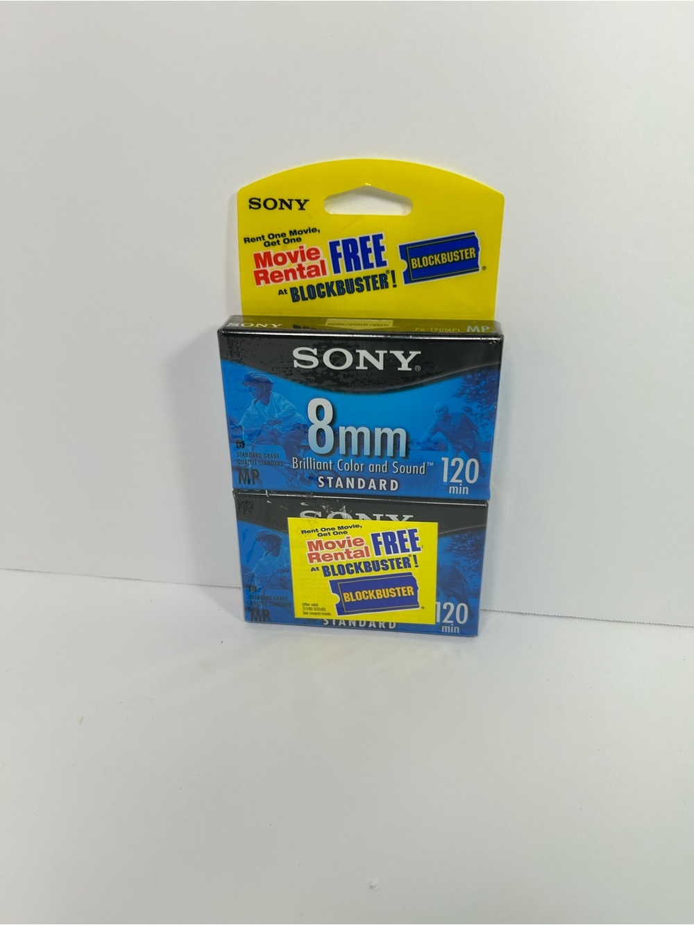 Sony 8mm Film Cartridge with Yellow Blockbuster Hangtag